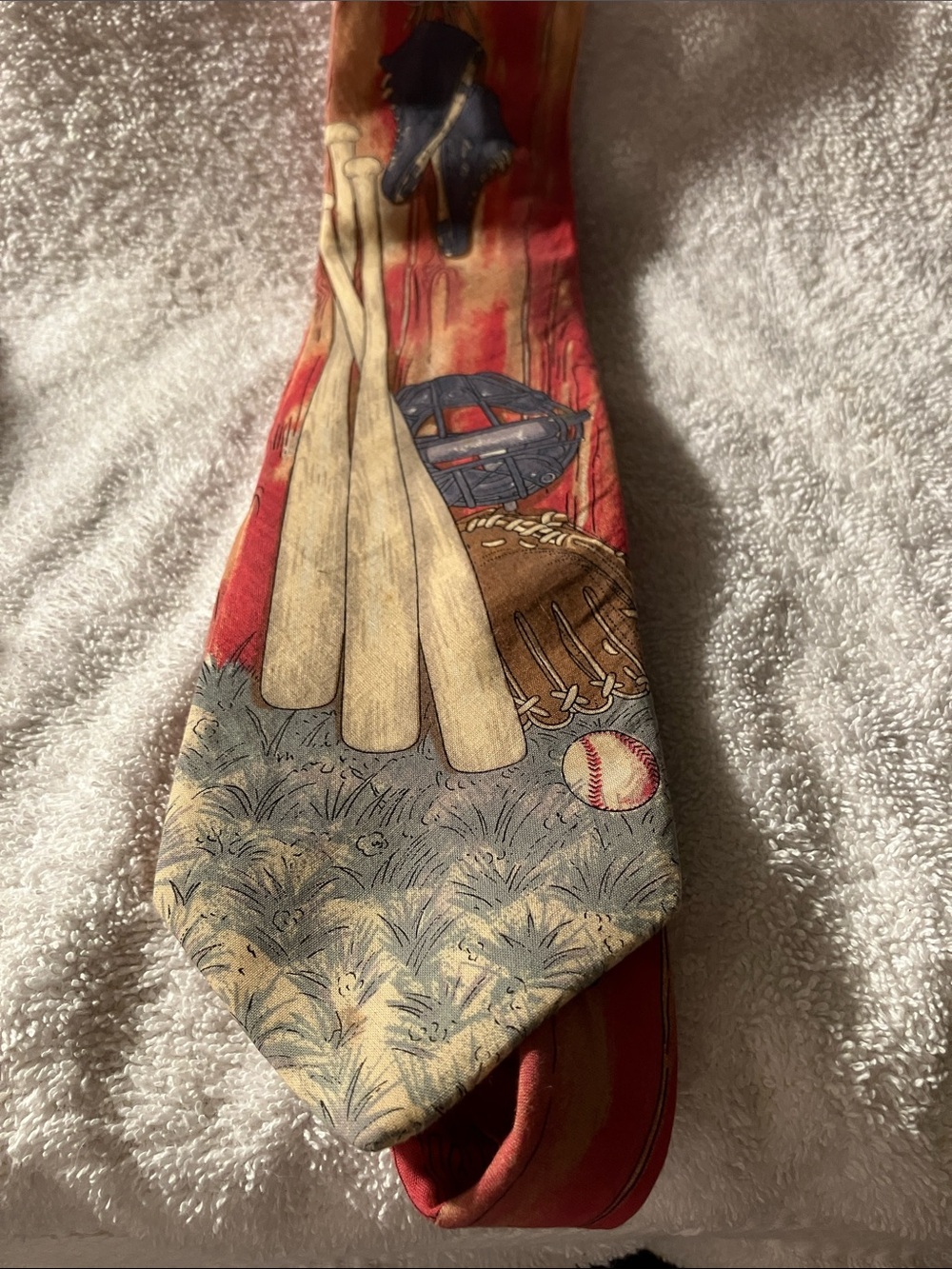 Baseball Themed Novelty Tie with Bats and Glove Land’s End